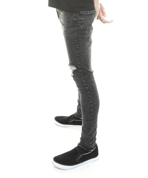 おしゃれスタ(オシャレスタ)の「ストレッチデニムパンツ(BG)(デニムパンツ・メンズ・ブラック/ネイビー/グレー/サックスブルー/ブルー・M/L)」の10枚目の写真