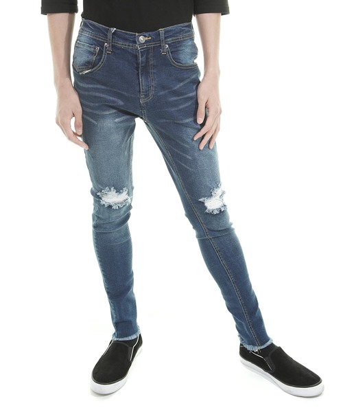 おしゃれスタ(オシャレスタ)の「ストレッチデニムパンツ(BG)(デニムパンツ・メンズ・ブラック/ネイビー/グレー/サックスブルー/ブルー・M/L)」の11枚目の写真