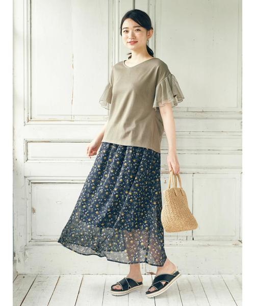 earth music&ecology（アースミュージックアンドエコロジー）の「・フレアスリーブプルオーバー（Tシャツ/カットソー・レディース・ダークグリーン/グレー系その他/ブラック/ベージュ系その他・FREE）」の11枚目の写真