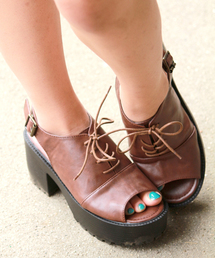 WEGO | WEGO/厚底レースアップサンダル(サンダル)