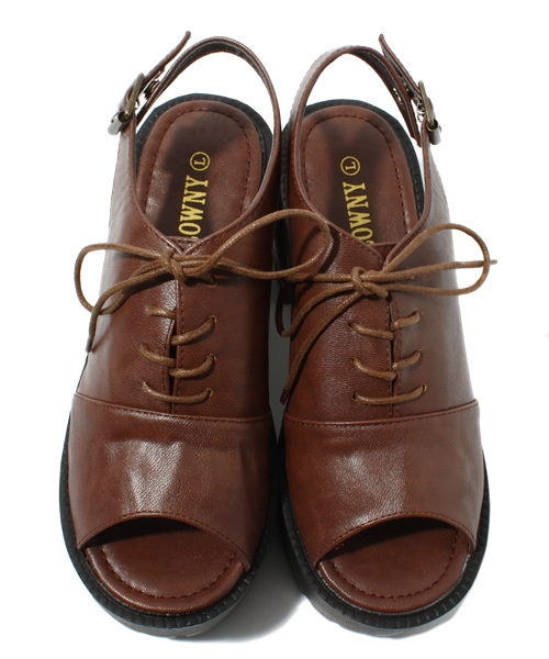 WEGO（ウィゴー）の「WEGO/厚底レースアップサンダル（サンダル・レディース・ブラック/ブラウン・23.5/24.5）」の10枚目の写真