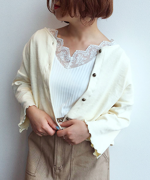 apres jour（アプレジュール）の「リブカーディガン【ZOZOTOWN限定アイテム】（カーディガン/ボレロ・レディース・ダークブラウン/ベージュ/アイボリー/ボルドー・フリー）」の10枚目の写真