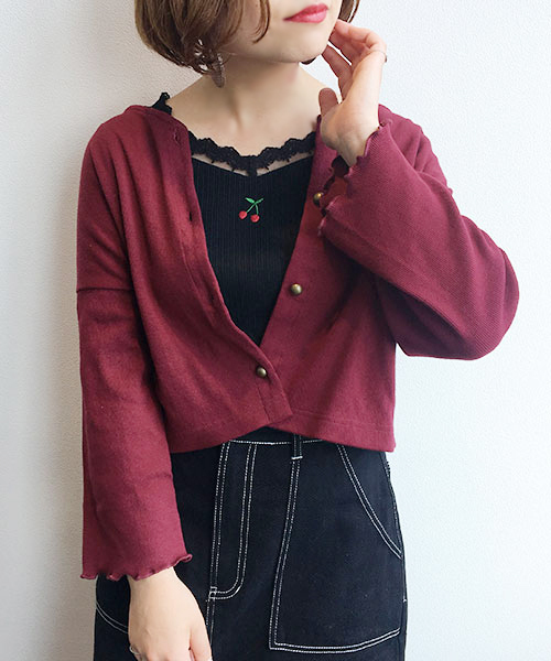 apres jour（アプレジュール）の「リブカーディガン【ZOZOTOWN限定アイテム】（カーディガン/ボレロ・レディース・ダークブラウン/ベージュ/アイボリー/ボルドー・フリー）」の15枚目の写真