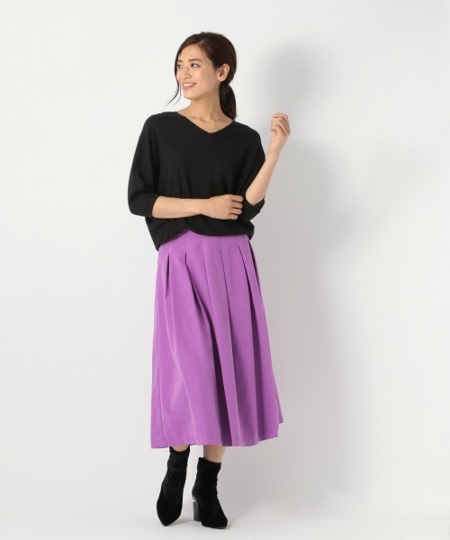 laboratory work（ラボラトリーワーク）の「クールミスト抜け感Vネックニット（ニット/セーター・レディース・ブラック/ブラウン/イエロー・MEDIUM）」の15枚目の写真