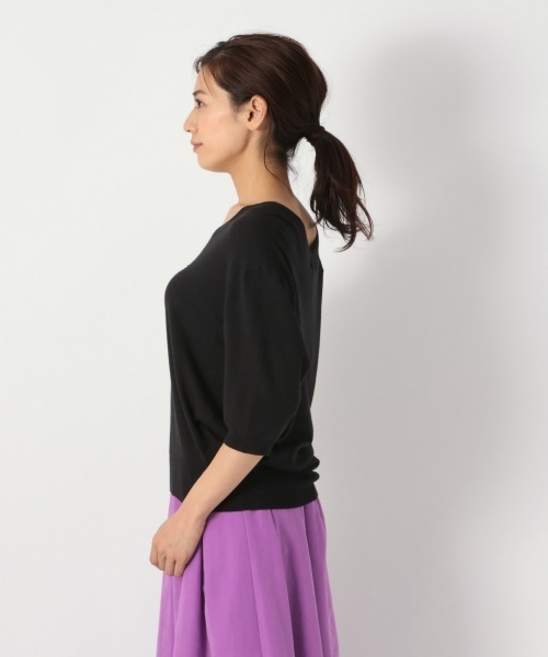 laboratory work（ラボラトリーワーク）の「クールミスト抜け感Vネックニット（ニット/セーター・レディース・ブラック/ブラウン/イエロー・MEDIUM）」の13枚目の写真