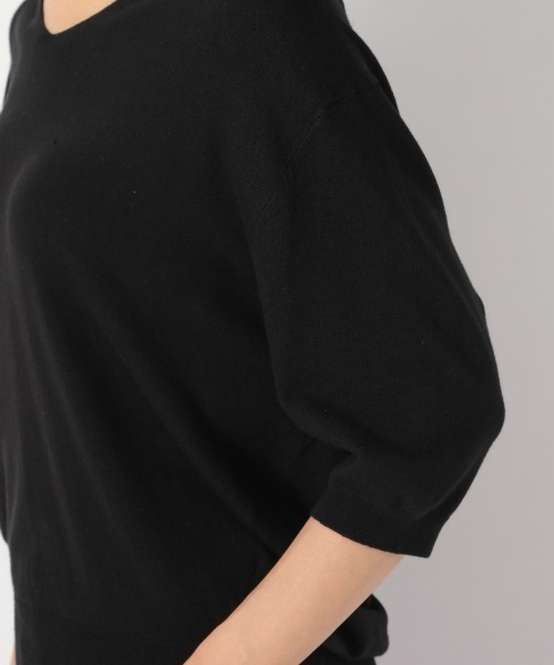 laboratory work（ラボラトリーワーク）の「クールミスト抜け感Vネックニット（ニット/セーター・レディース・ブラック/ブラウン/イエロー・MEDIUM）」の9枚目の写真