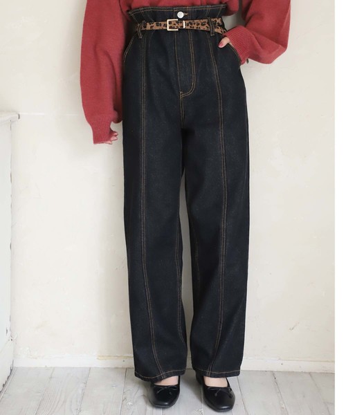 one after another NICE CLAUP（ワンアフターアナザーナイスクラップ）の「ハイウエストデニムデイリーパンツ（デニムパンツ・レディース・ライトブルー/ブラック/ブルー・SMALL/MEDIUM）」の2枚目の写真