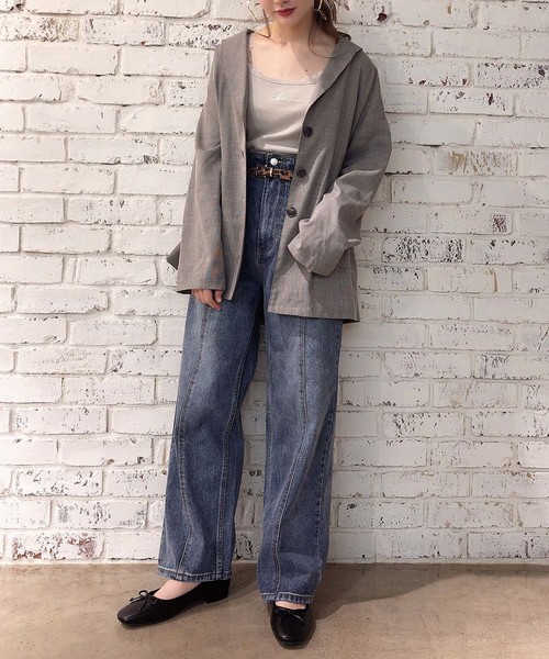 one after another NICE CLAUP（ワンアフターアナザーナイスクラップ）の「ハイウエストデニムデイリーパンツ（デニムパンツ・レディース・ライトブルー/ブラック/ブルー・SMALL/MEDIUM）」の8枚目の写真