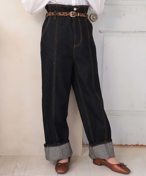 one after another NICE CLAUP（ワンアフターアナザーナイスクラップ）の「ハイウエストデニムデイリーパンツ（デニムパンツ・レディース・ライトブルー/ブラック/ブルー・SMALL/MEDIUM）」の14枚目の写真