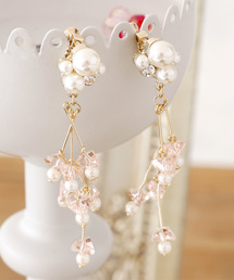 クリスタル小枝イヤリング 同窓会 結婚式 オケージョン 二次会