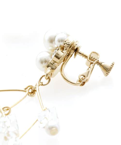 PourVous（プールヴー）の「クリスタル小枝イヤリング 同窓会 結婚式 オケージョン 二次会（イヤリング・レディース・ホワイト/ピンク・FREE）」の9枚目の写真