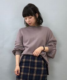tiptop | 裏起毛プチハイネック脇スリット入りプルオーバー(スウェット)