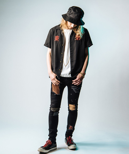 glamb（グラム）の「【glamb】TOKYOレーヨン開襟シャツ（シャツ/ブラウス・メンズ・ホワイト/ブラック/レッド/ネイビー・2/4/1/0/3）」の7枚目の写真