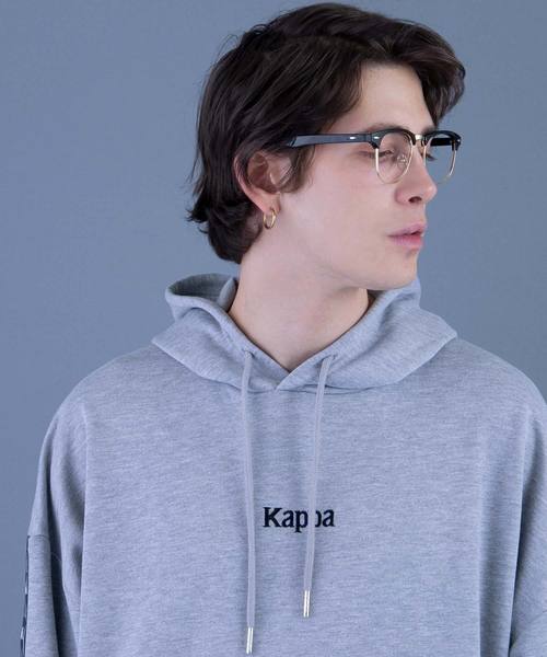 Kappa（カッパ）の「【Kappa/カッパ】別注ビッグシルエット 袖テープ プルオーバーパーカー（パーカー・メンズ・ホワイト/ブラック/ベージュ/オレンジ/杢グレー・FREE）」の7枚目の写真