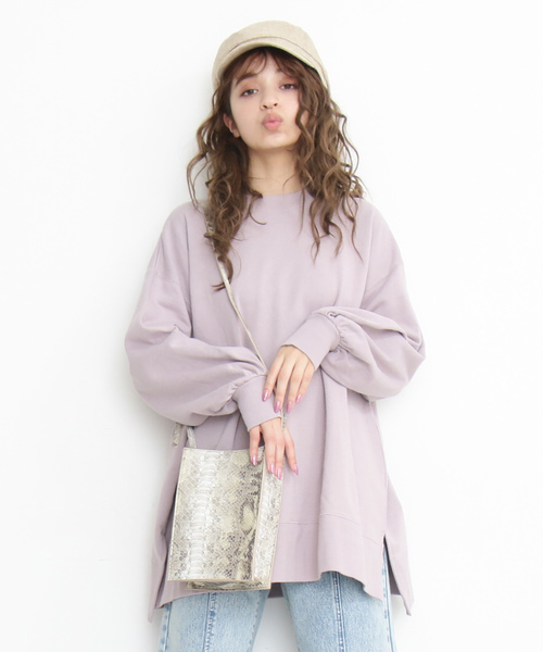 FREE'S MART（フリーズマート）の「◆ビッグシルエットチュニックスウェット（スウェット・レディース・ブラック/ベージュ/パープル・FREE）」の6枚目の写真