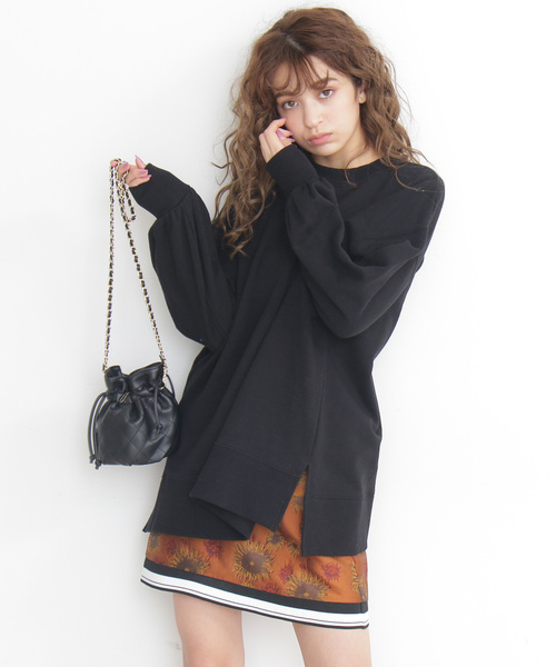 FREE'S MART（フリーズマート）の「◆ビッグシルエットチュニックスウェット（スウェット・レディース・ブラック/ベージュ/パープル・FREE）」の12枚目の写真