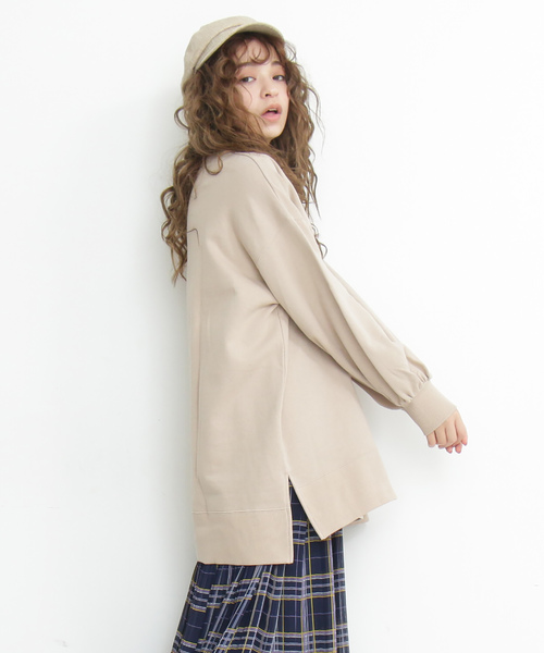 FREE'S MART（フリーズマート）の「◆ビッグシルエットチュニックスウェット（スウェット・レディース・ブラック/ベージュ/パープル・FREE）」の5枚目の写真