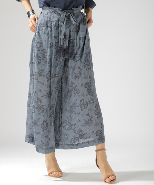 BAYFLOW（ベイフロー）の「タッセルツキワイドパンツ（その他パンツ・レディース・ベージュ/ネイビー/その他・SMALL/MEDIUM）」の2枚目の写真