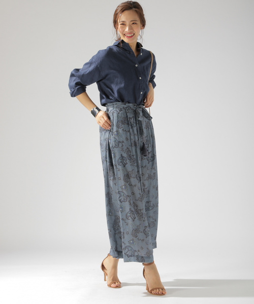 BAYFLOW（ベイフロー）の「タッセルツキワイドパンツ（その他パンツ・レディース・ベージュ/ネイビー/その他・SMALL/MEDIUM）」の8枚目の写真