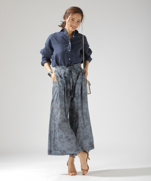 BAYFLOW（ベイフロー）の「タッセルツキワイドパンツ（その他パンツ・レディース・ベージュ/ネイビー/その他・SMALL/MEDIUM）」の9枚目の写真