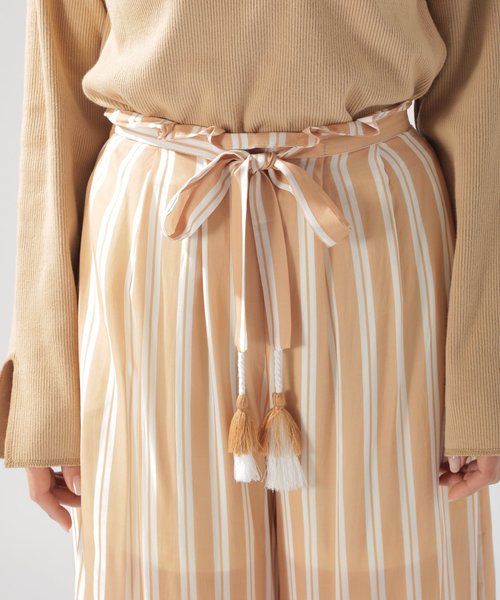 BAYFLOW（ベイフロー）の「タッセルツキワイドパンツ（その他パンツ・レディース・ベージュ/ネイビー/その他・SMALL/MEDIUM）」の14枚目の写真