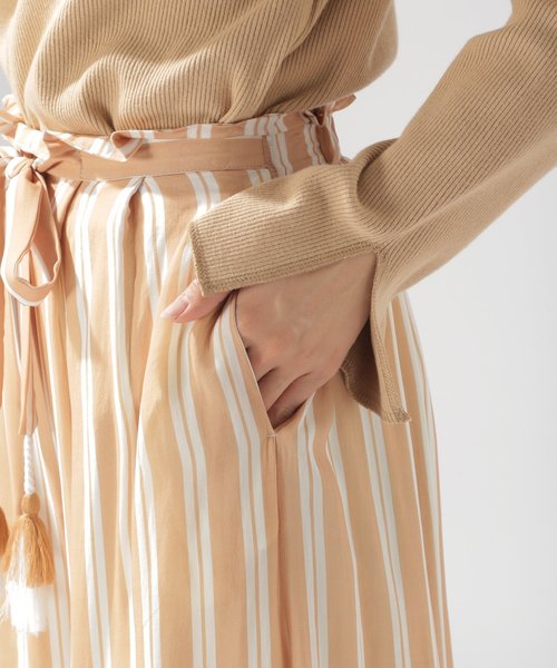 BAYFLOW（ベイフロー）の「タッセルツキワイドパンツ（その他パンツ・レディース・ベージュ/ネイビー/その他・SMALL/MEDIUM）」の16枚目の写真