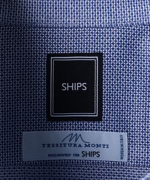 SHIPS(シップス)の「SD: 【MONTI社製生地】カラミ組織 ワンピースカラー シャツ(ブルー)(シャツ/ブラウス・メンズ・ブルー・40/38/39/41/37)」の4枚目の写真