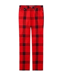 CHECKED COTTON 5POCKET PANTS