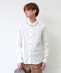 MIDWEST | DIET  BUTCHER  SLIM  SKIN 長袖レギュラー身頃ドット刺繍シャツ(シャツ/ブラウス)