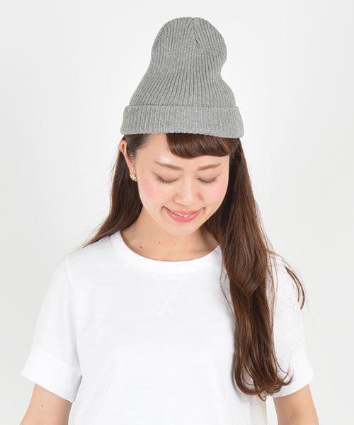 Khaju（カージュ）の「Khaju:スプリングニットキャップ（ニットキャップ/ビーニー・レディース・ブラック/ライトグリーン/ネイビー/ライトグレー/ホワイト・ONE SIZE）」の4枚目の写真