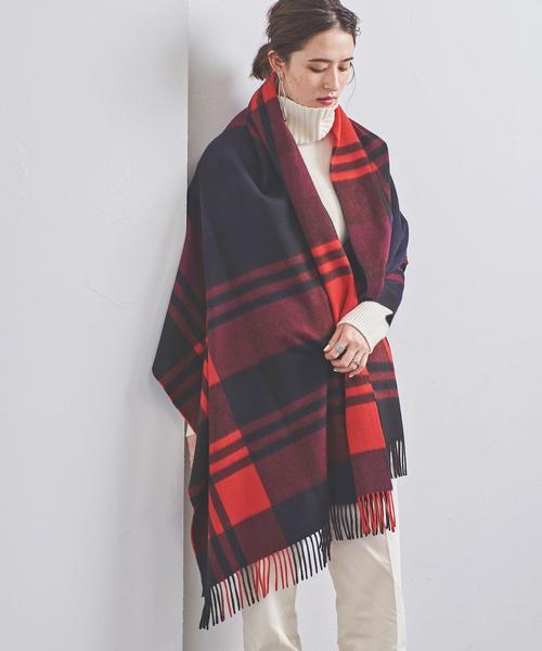 Joshua Ellis（ジョシュアエリス）の「＜Joshua Ellis（ジョシュア エリス）＞CHECK ストール★†（ストール/ショール・レディース・イエロー/ライトグレー/ダークグリーン/レッド/ブラウン/パープル・FREE）」の6枚目の写真