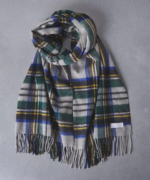 Joshua Ellis（ジョシュアエリス）の「＜Joshua Ellis（ジョシュア エリス）＞CHECK ストール★†（ストール/ショール・レディース・イエロー/ライトグレー/ダークグリーン/レッド/ブラウン/パープル・FREE）」の2枚目の写真