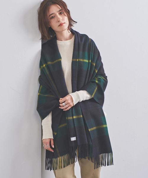 Joshua Ellis（ジョシュアエリス）の「＜Joshua Ellis（ジョシュア エリス）＞CHECK ストール★†（ストール/ショール・レディース・イエロー/ライトグレー/ダークグリーン/レッド/ブラウン/パープル・FREE）」の4枚目の写真