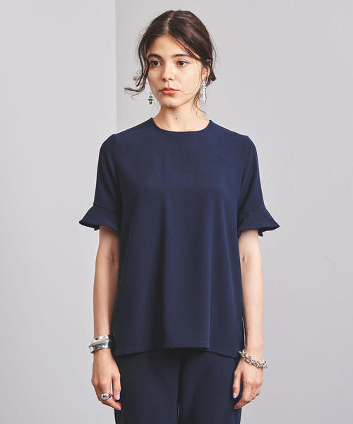 【今期】UNITED ARROWS フレアシルエット 半袖ブラウス 黒 UNITED ARROWS(ユナイテッドアローズ)の「<STYLE for LIVING