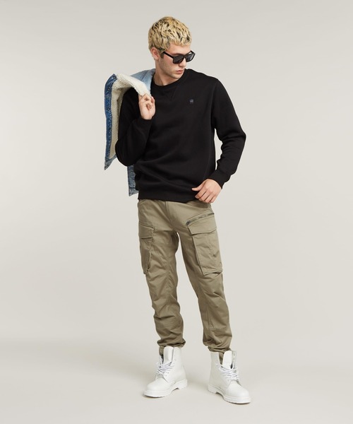 G-STAR(ジースター)の「PREMIUM CORE SWEATER/ベーシックワンポイントロゴスウェット/トレーナー(スウェット・メンズ・ダークネイビー/ダークブラック・SMALL/LARGE/X-LARGE/MEDIUM/X-SMALL/XX-LARGE)」の4枚目の写真