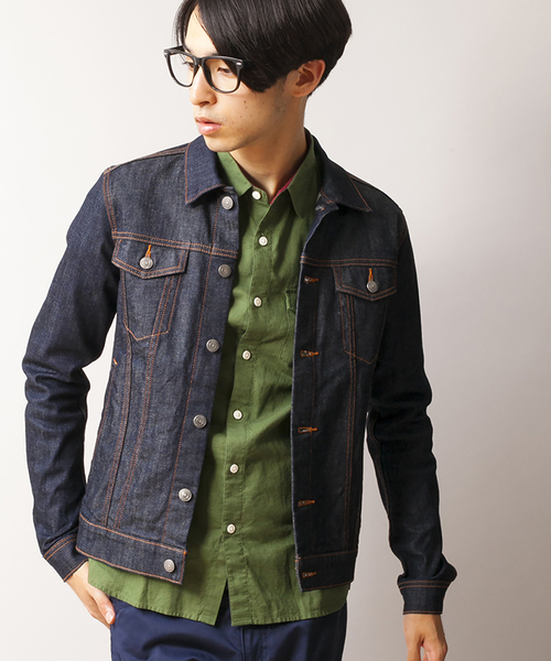 WEGO（ウィゴー）の「WEGO/ジャパンファブリックデニムジャケット（デニムジャケット・メンズ・インディゴブルー/ダークインディゴブルー・MEDIUM/LARGE）」の18枚目の写真