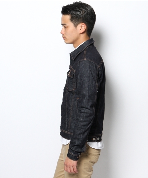 WEGO（ウィゴー）の「WEGO/ジャパンファブリックデニムジャケット（デニムジャケット・メンズ・インディゴブルー/ダークインディゴブルー・MEDIUM/LARGE）」の8枚目の写真