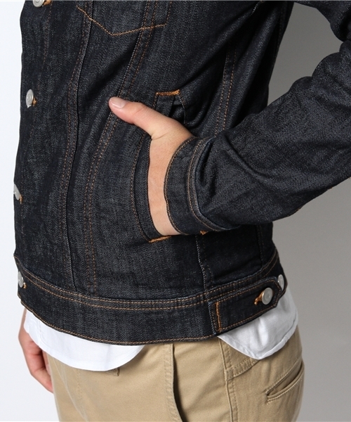 WEGO（ウィゴー）の「WEGO/ジャパンファブリックデニムジャケット（デニムジャケット・メンズ・インディゴブルー/ダークインディゴブルー・MEDIUM/LARGE）」の3枚目の写真