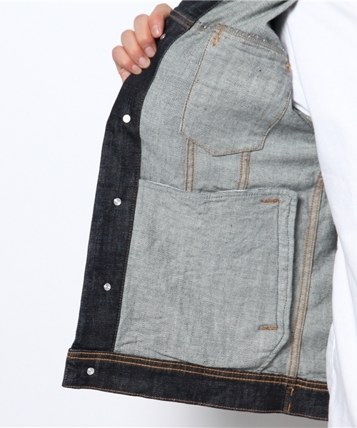 WEGO（ウィゴー）の「WEGO/ジャパンファブリックデニムジャケット（デニムジャケット・メンズ・インディゴブルー/ダークインディゴブルー・MEDIUM/LARGE）」の5枚目の写真