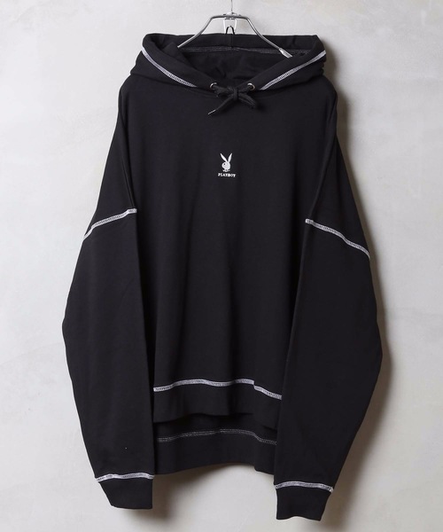 PLAYBOY(プレイボーイ)の「【PLAY BOY/プレイボーイ】ビッグシルエット ワンポイント プルオーバーパーカー ユニセックス(パーカー・メンズ・ホワイト/ブラック/ライトグリーン・MEDIUM/LARGE)」の12枚目の写真