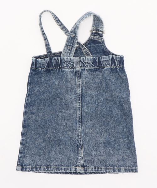 RADCHAP（ラッドチャップ）の「ケミカルデニムジャンパースカート（ジャンパースカート・キッズ・ブラック/サックスブルー・120cm/130cm/140cm/150cm/90cm/100cm/110cm）」の3枚目の写真