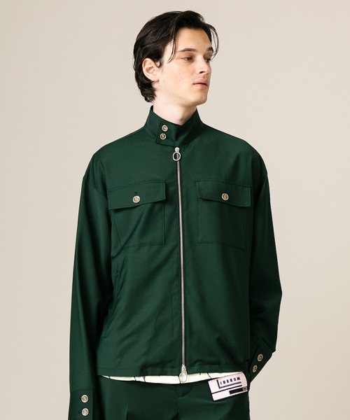 liberum（リベルム）の「【LIBERUM】ジップアップハリントンジャケット/2020SS BL03（ブルゾン・メンズ・ブラック/グリーン・1/2）」の2枚目の写真