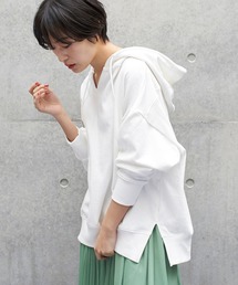 AMERICAN HOLIC | Vネックフード付きBIG裏毛プルオーバー＊(Tシャツ/カットソー)