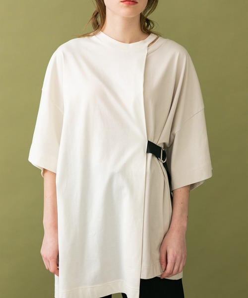 UNITED TOKYO（ユナイテッドトウキョウ）の「バイカラービッグ 半袖 オーバー Tシャツ（Tシャツ/カットソー・レディース・ライトベージュ/オフホワイト/ブラック/カーキ・0）」の17枚目の写真