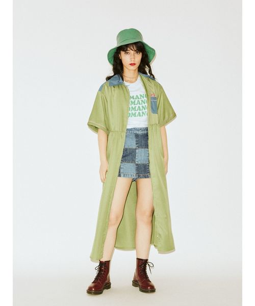 jouetie（ジュエティ）の「フロントジップボーリングシャツワンピース（ワンピース・レディース・ブラック/グリーン/ブルー/ベージュ・MEDIUM）」の11枚目の写真