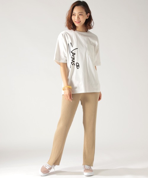 BAYFLOW（ベイフロー）の「リブニットパンツ（その他パンツ・レディース・ライトグレー/ブラック/ベージュ/カーキ・SMALL/MEDIUM）」の5枚目の写真