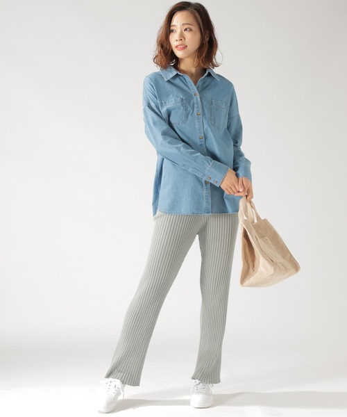 BAYFLOW（ベイフロー）の「リブニットパンツ（その他パンツ・レディース・ライトグレー/ブラック/ベージュ/カーキ・SMALL/MEDIUM）」の14枚目の写真