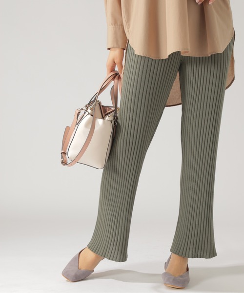 BAYFLOW（ベイフロー）の「リブニットパンツ（その他パンツ・レディース・ライトグレー/ブラック/ベージュ/カーキ・SMALL/MEDIUM）」の17枚目の写真