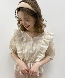 one after another NICE CLAUP | 【Web限定】マーガレット刺繍ブラウス(シャツ/ブラウス)