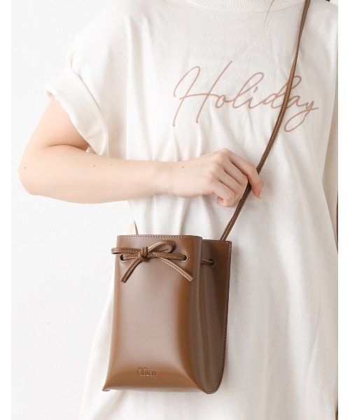 Chico（チコ）の「フロントリボンミニショルダーバッグ（ショルダーバッグ・レディース・パイソン/ライトベージュ/ブラウン・FREE）」の14枚目の写真